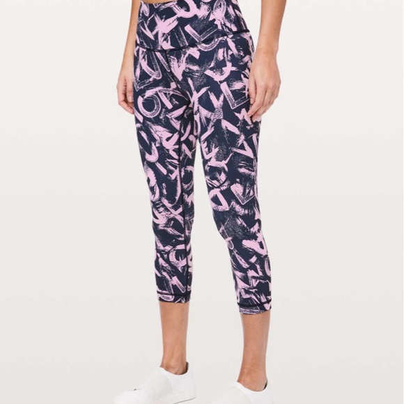 Lululemon Wunder Under Crop (High-Rise) *Full-On Luxtreme 21" Graffiti Pop Antoi - Picture 2 of 9